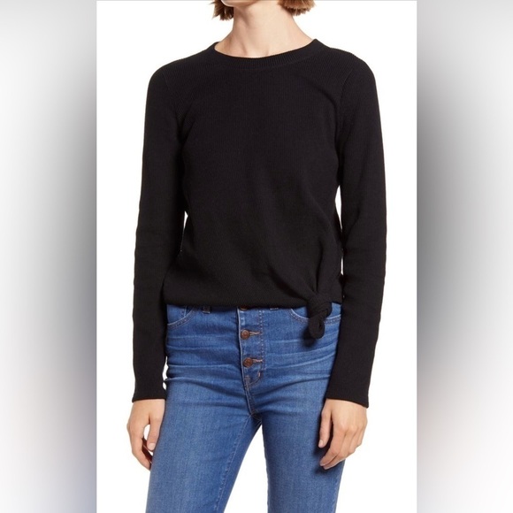 Madewell Tops - Nwt Madewell Longsleeve Ribbed Black Cotton Blend Top Small